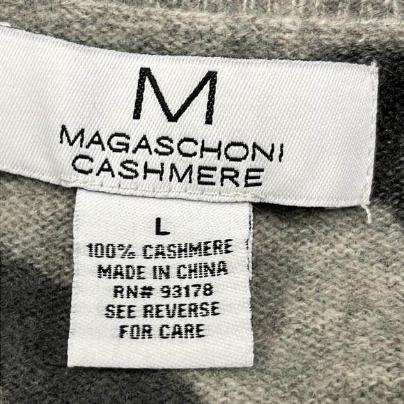 MAGASCHONI CASHMERE Grey/Black Camouflage City-Chic Casual Raglan SLV Sweater L - Picture 13 of 16